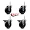 Service Caster 4 Inch Phenolic Wheel Swivel 34 Inch Threaded Stem Caster Set 2 Brakes SCC SCC-TS20S414-PHS-34212-2-PLB-2 - alternate 3